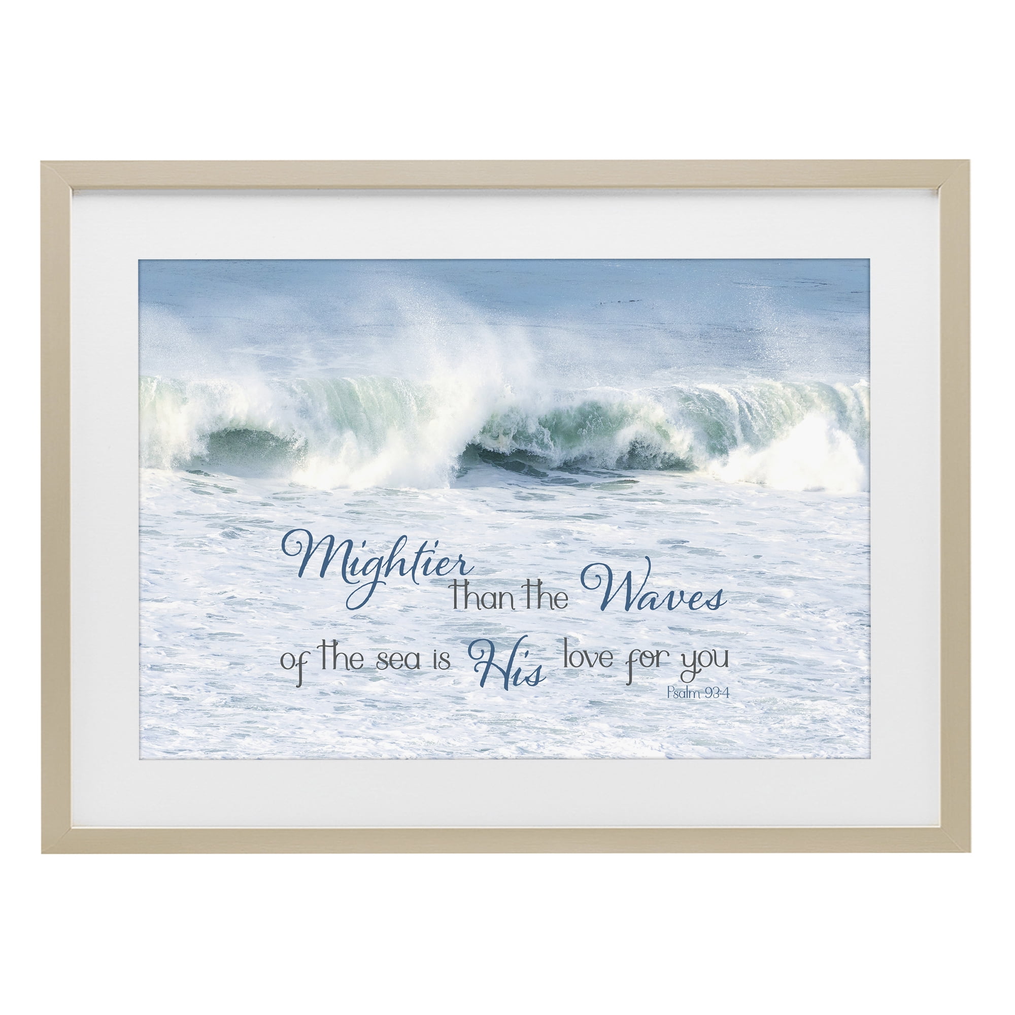 Stupell Industries Mightier Than The Waves Birch Framed Print Under Glass, design by Kathy Mansfield