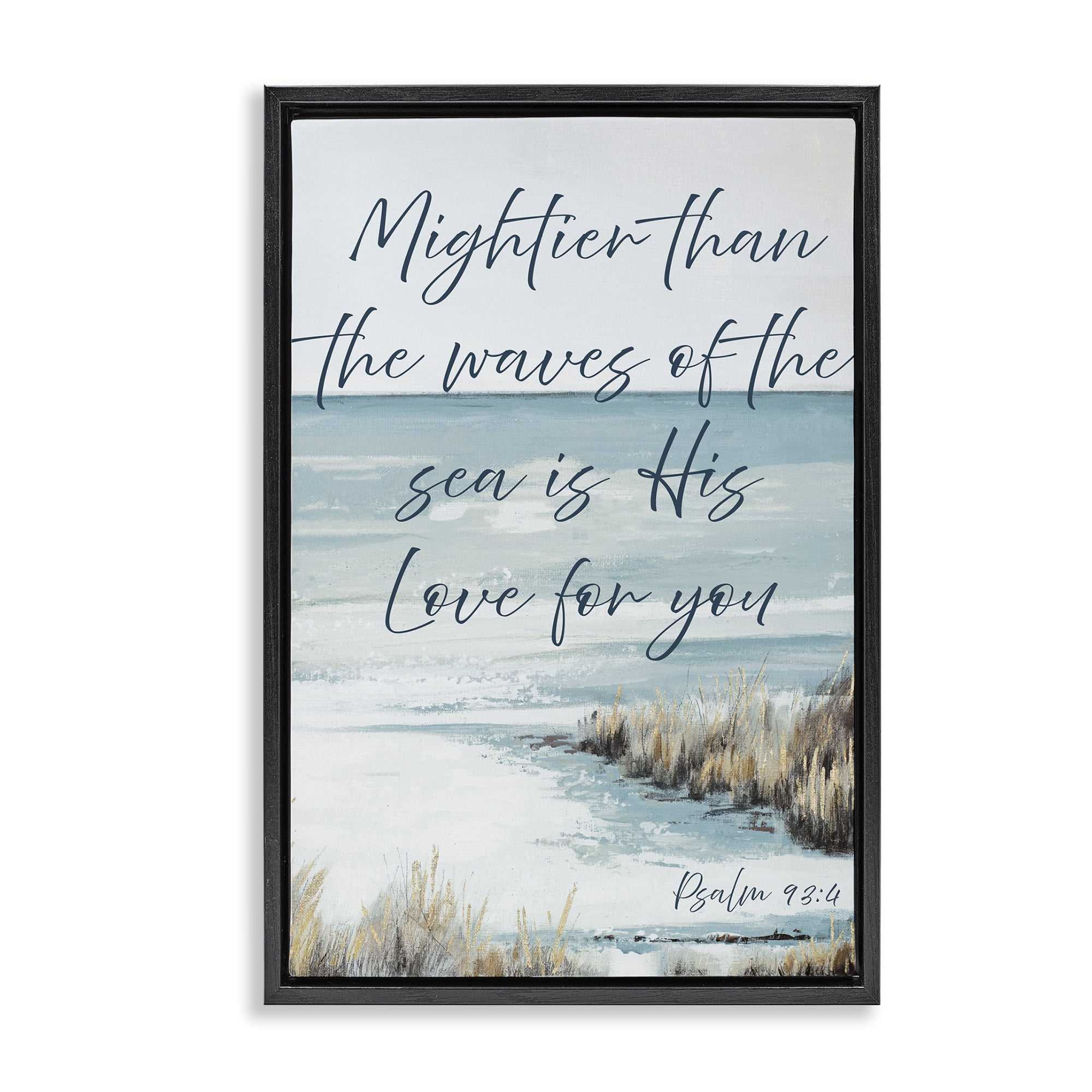 Stupell Industries Mightier Than The Waves Black Framed Floater Canvas Wall Art, design by Patricia Pinto