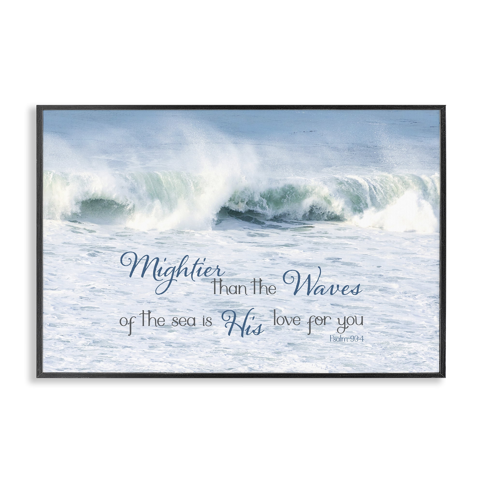 Stupell Industries Mightier Than The Waves Black Framed Giclee Art, design by Kathy Mansfield