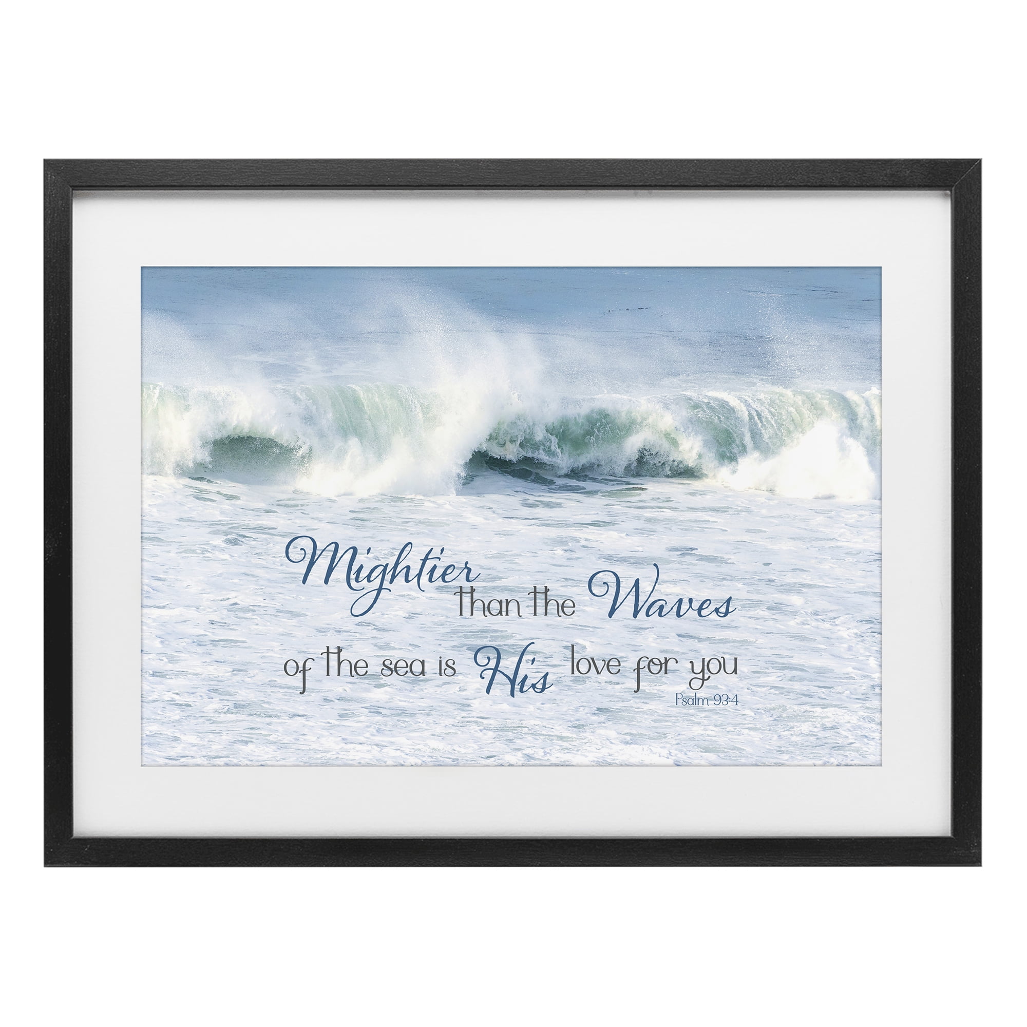 Stupell Industries Mightier Than The Waves Black Framed Print Under Glass, design by Kathy Mansfield