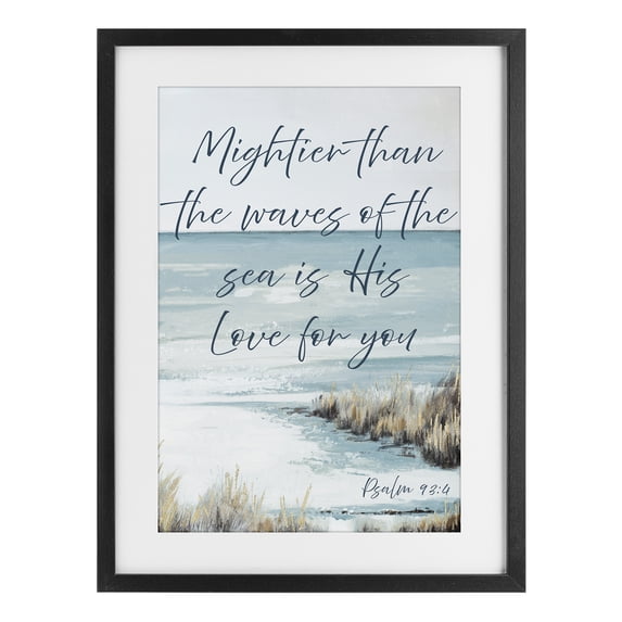 Stupell Industries Cottage Mightier Than The Waves Black Framed Print Under Glass, 14 x 20, by Patricia Pinto