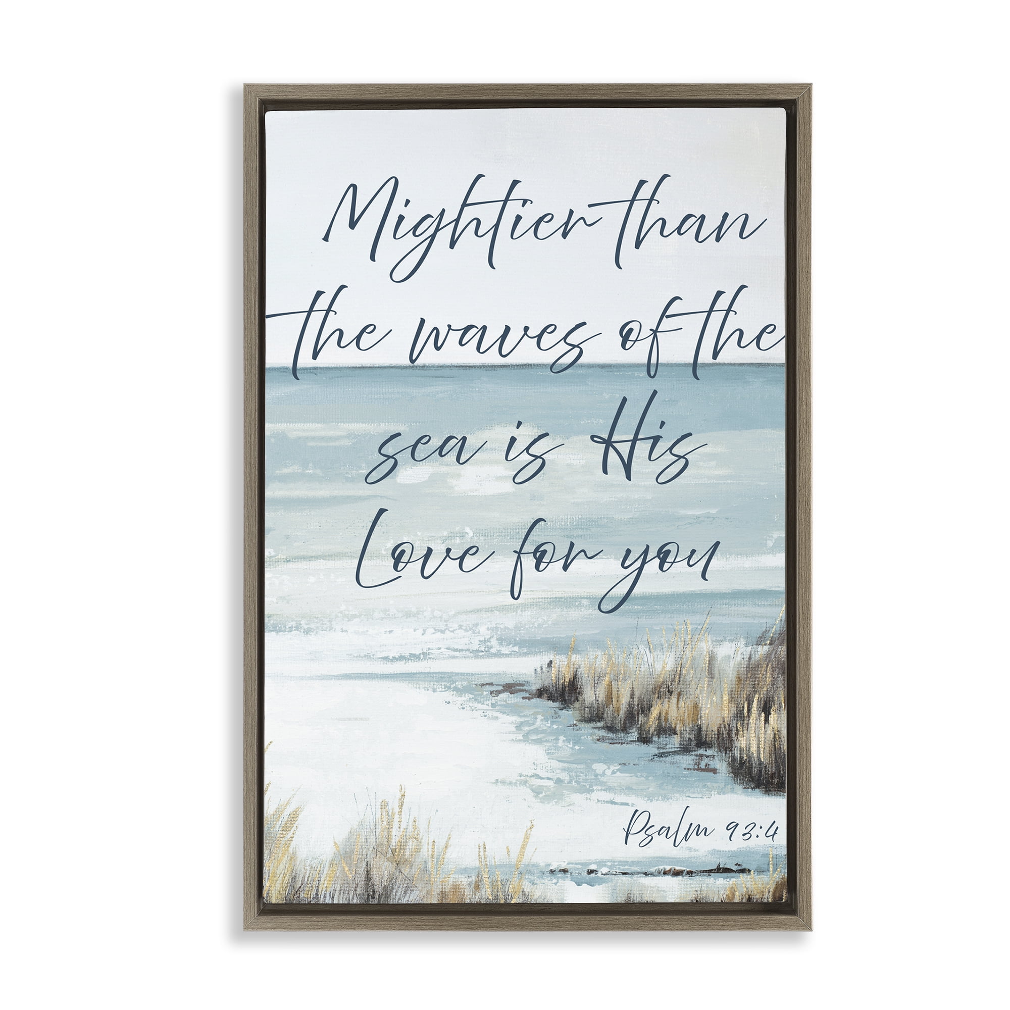 Stupell Industries Mightier Than The Waves Brown Framed Floater Canvas Wall Art, design by Patricia Pinto