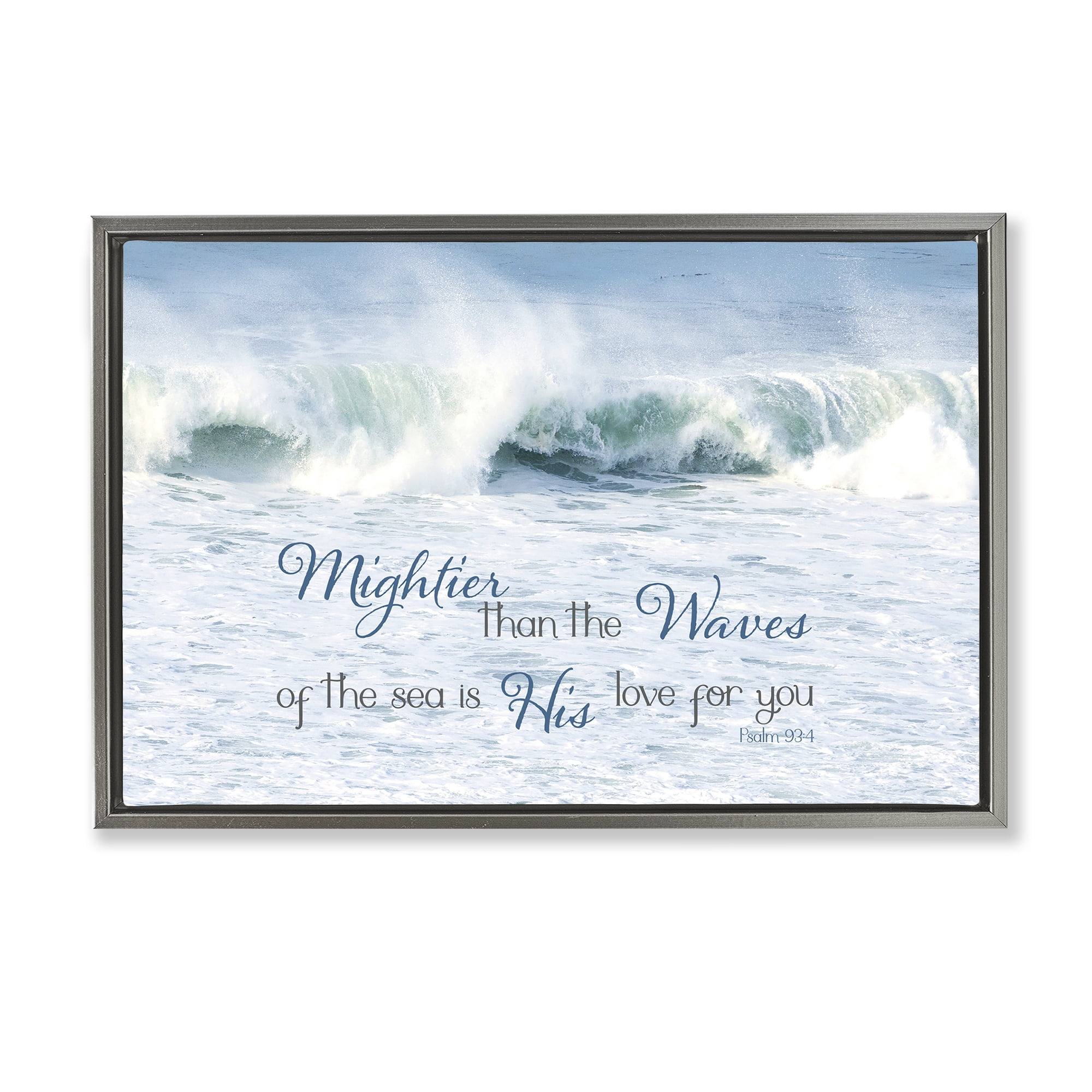 Stupell Industries Mightier Than The Waves Gray Framed Floater Canvas Wall Art, design by Kathy Mansfield