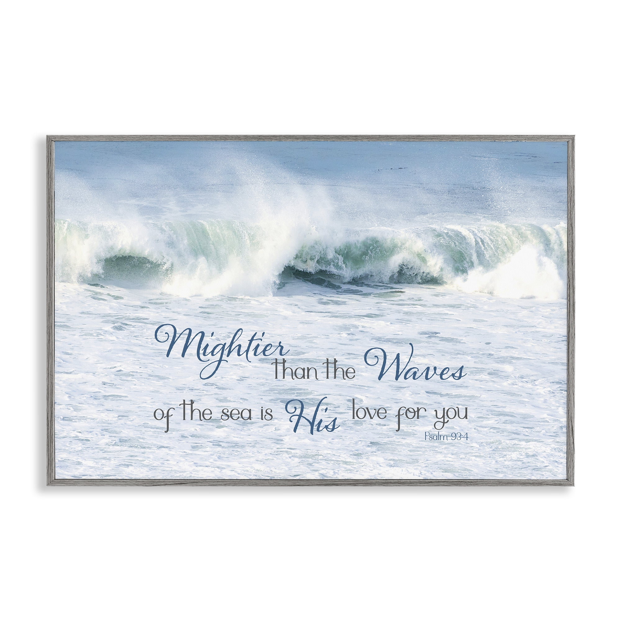 Stupell Industries Mightier Than The Waves Gray Framed Giclee Art, design by Kathy Mansfield