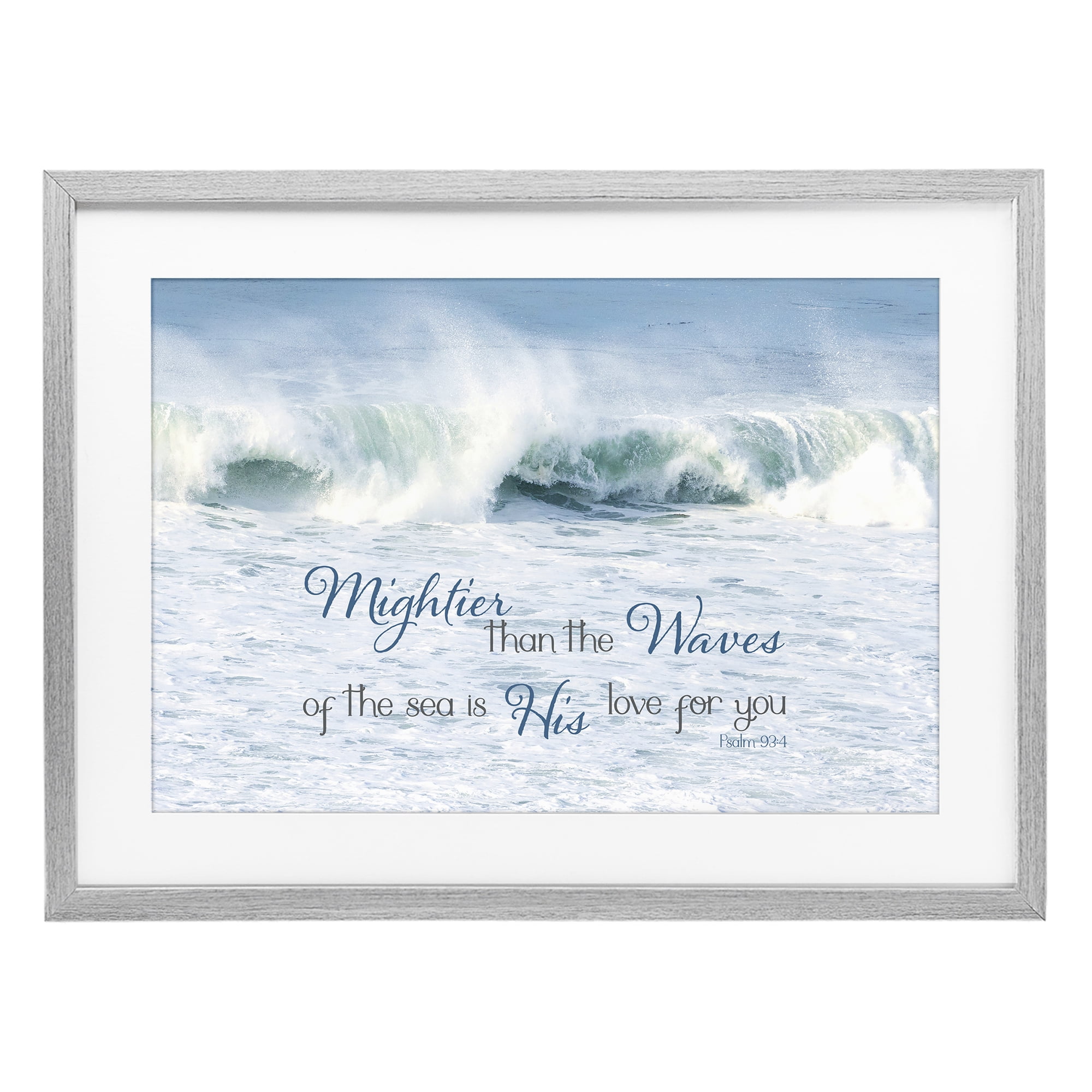 Stupell Industries Mightier Than The Waves Gray Framed Print Under Glass, design by Kathy Mansfield
