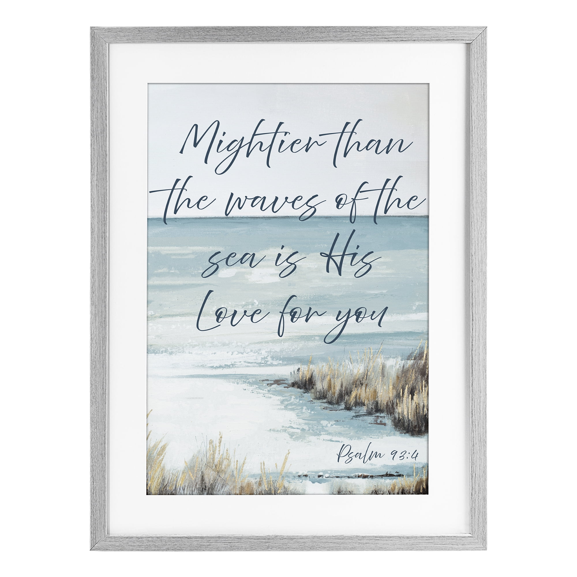 Stupell Industries Mightier Than The Waves Gray Framed Print Under Glass, design by Patricia Pinto