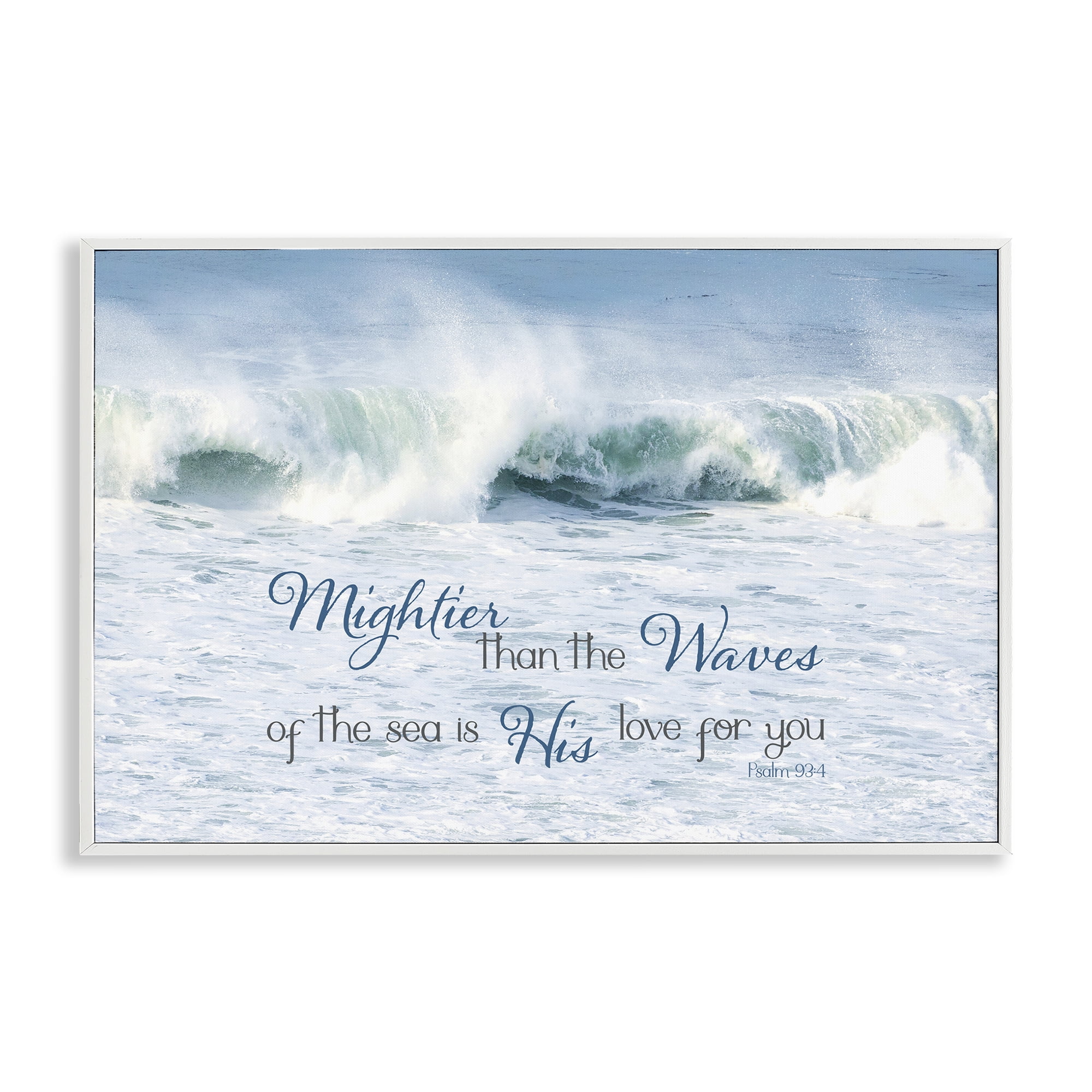Stupell Industries Mightier Than The Waves White Framed Giclee Art, design by Kathy Mansfield