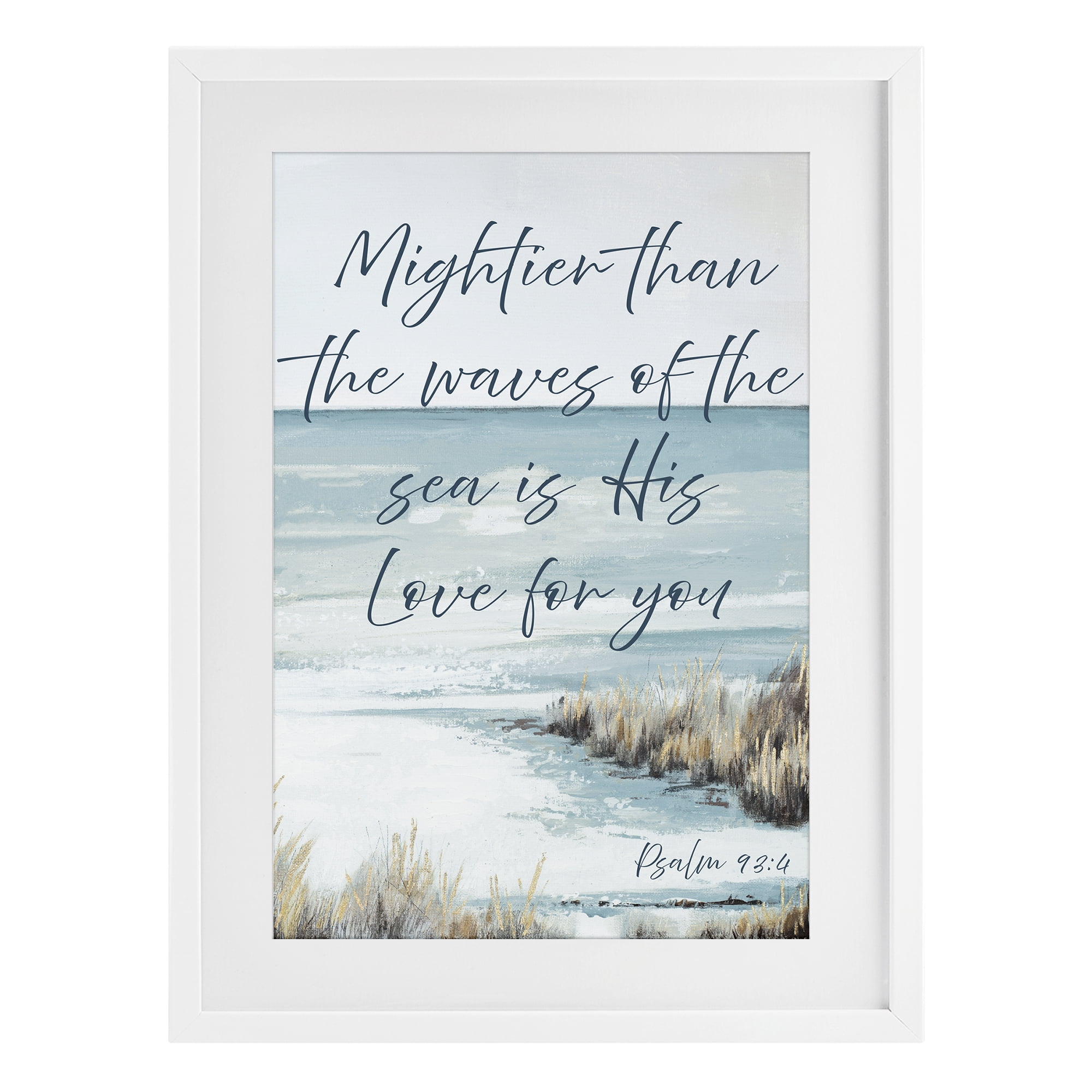 Stupell Industries Mightier Than The Waves White Framed Print Under Glass, design by Patricia Pinto