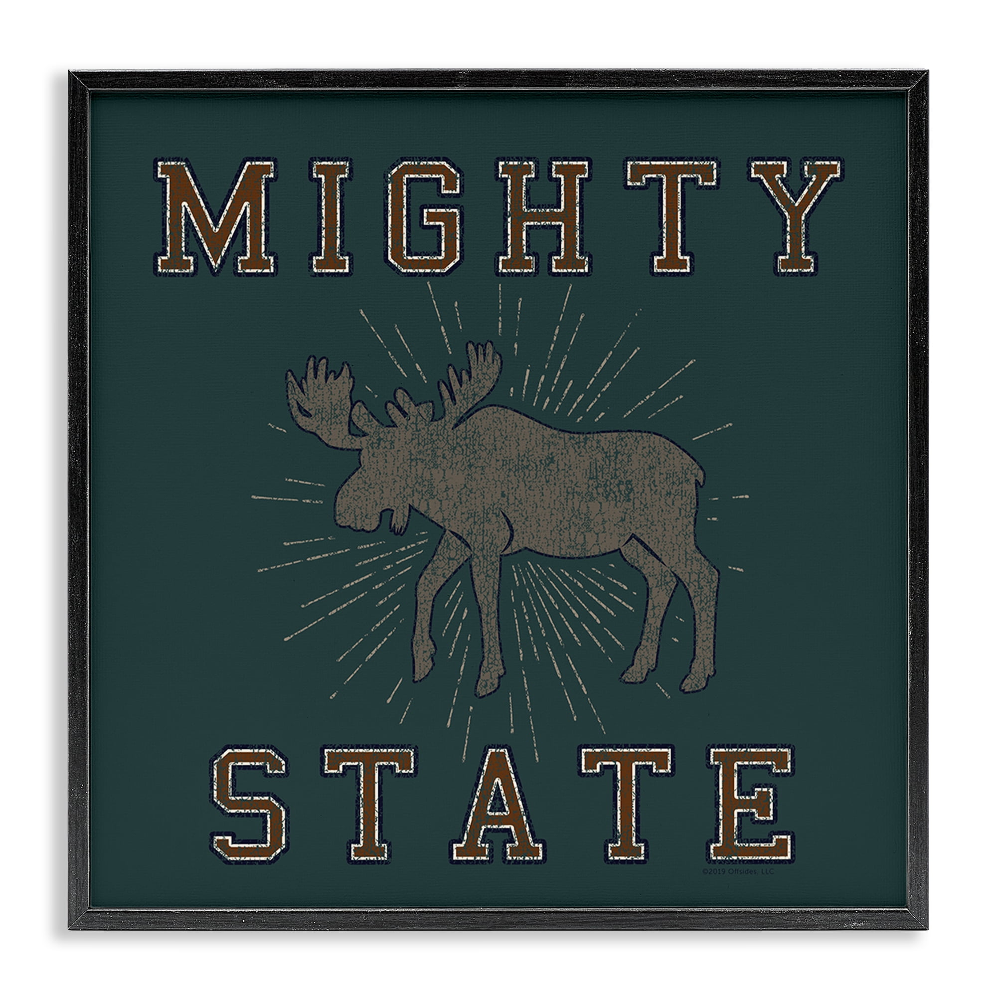 Stupell Industries Mighty Moose State Animals Painting Black Framed Art Print Wall Art, 24 x 24