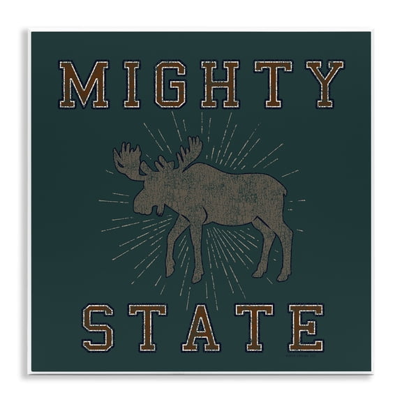 Stupell Industries Mighty Moose State Animals Painting Unframed Art Print Wall Art, 12 x 12