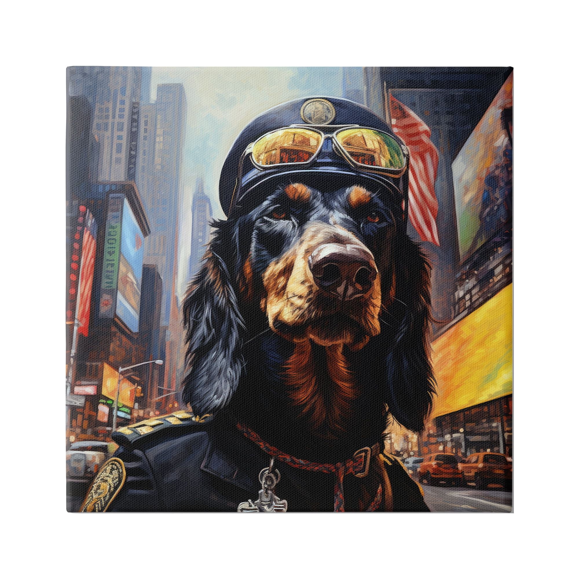 Stupell Industries Military Dog Portrait Animals & Insects Painting Gallery Wrapped Canvas Art Print Wall Art, 30 x 30