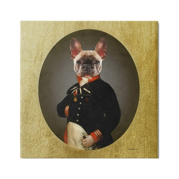 Stupell Industries Military French Bulldog Funny Conquistador Dog Fashion,36 x 36, Design by Amanda Greenwood