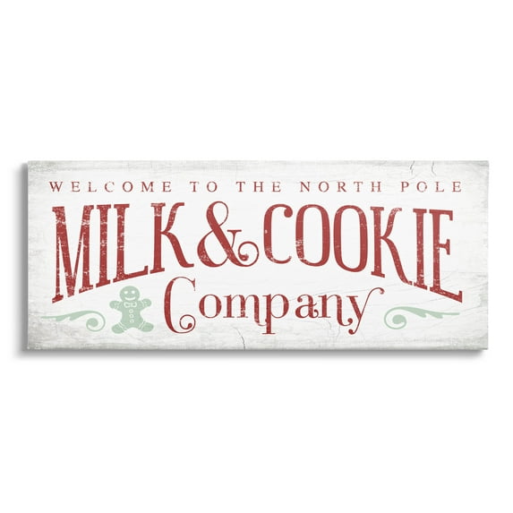 Stupell Industries Milk & Cookie Company Sign Graphic Art Gallery Wrapped Canvas Print Wall Art, Design by Lil' Rue