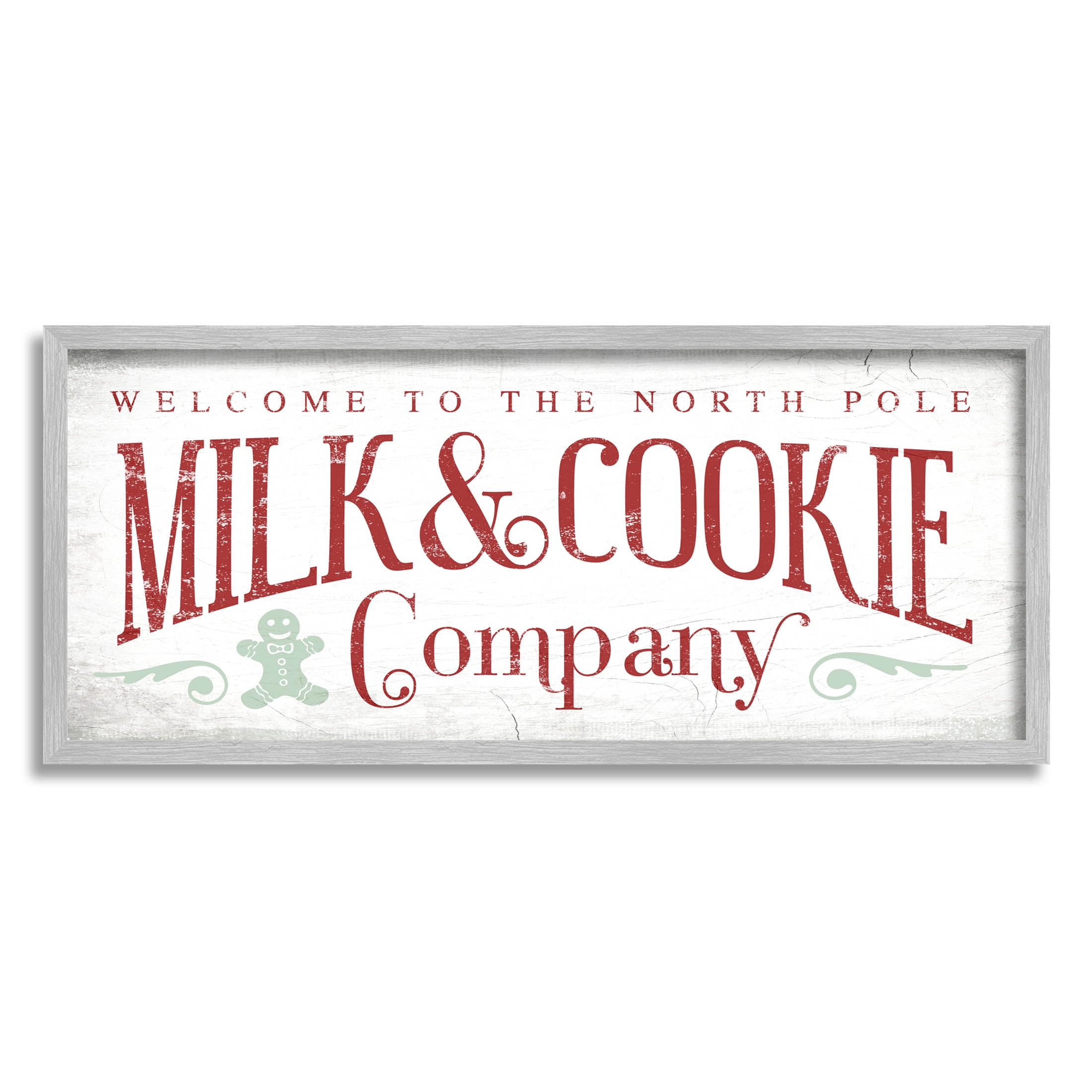 Stupell Industries Milk & Cookie Company Sign Graphic Art Gray Framed Art Print Wall Art, Design by Lil' Rue