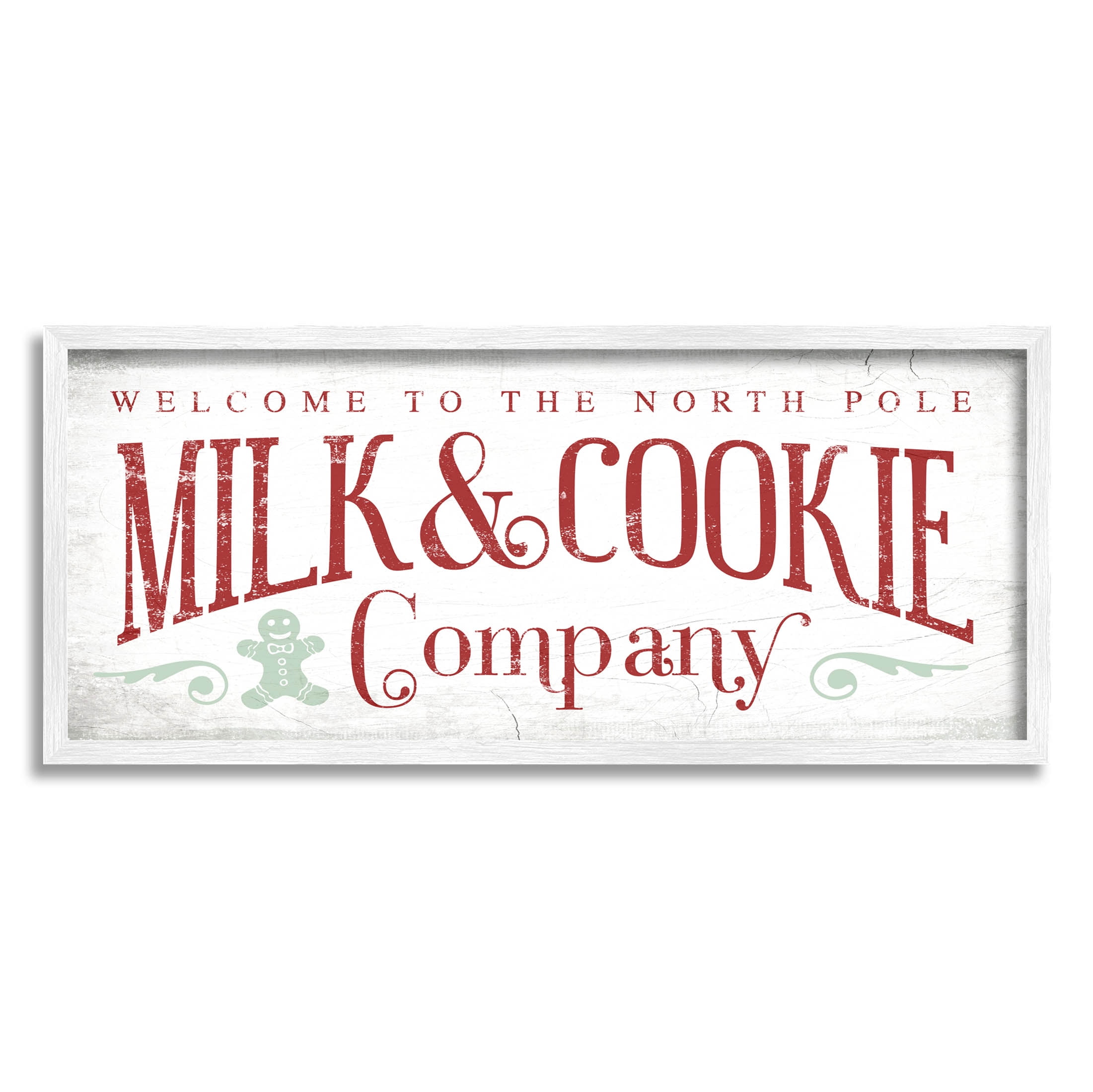 Stupell Industries Milk & Cookie Company Sign Graphic Art White Framed Art Print Wall Art, Design by Lil' Rue