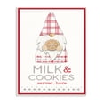 thumbnail image 1 of Stupell Industries Milk and Cookies Phrase Christmas Plaid Gnome Fairy Tales & Fantasy Painting Unframed Art Print Wall Art, 13 x 19, 1 of 6