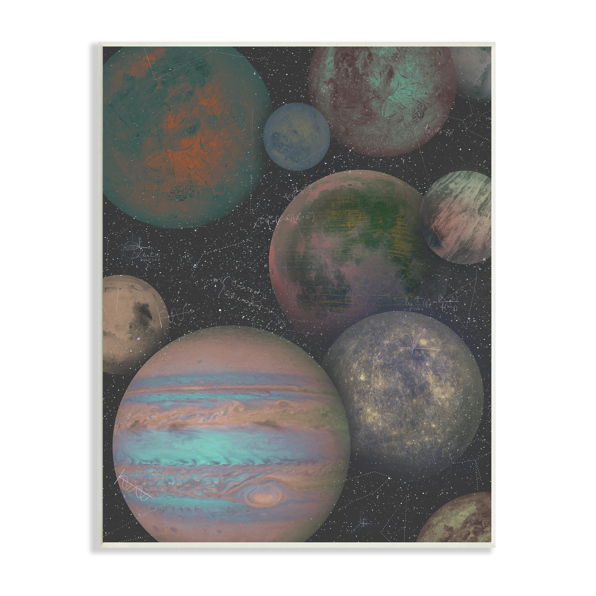 Stupell Industries Milky Way Galaxy Planets Abstract Arrangement Science Equations, 10 x 15,Design by Ziwei Li