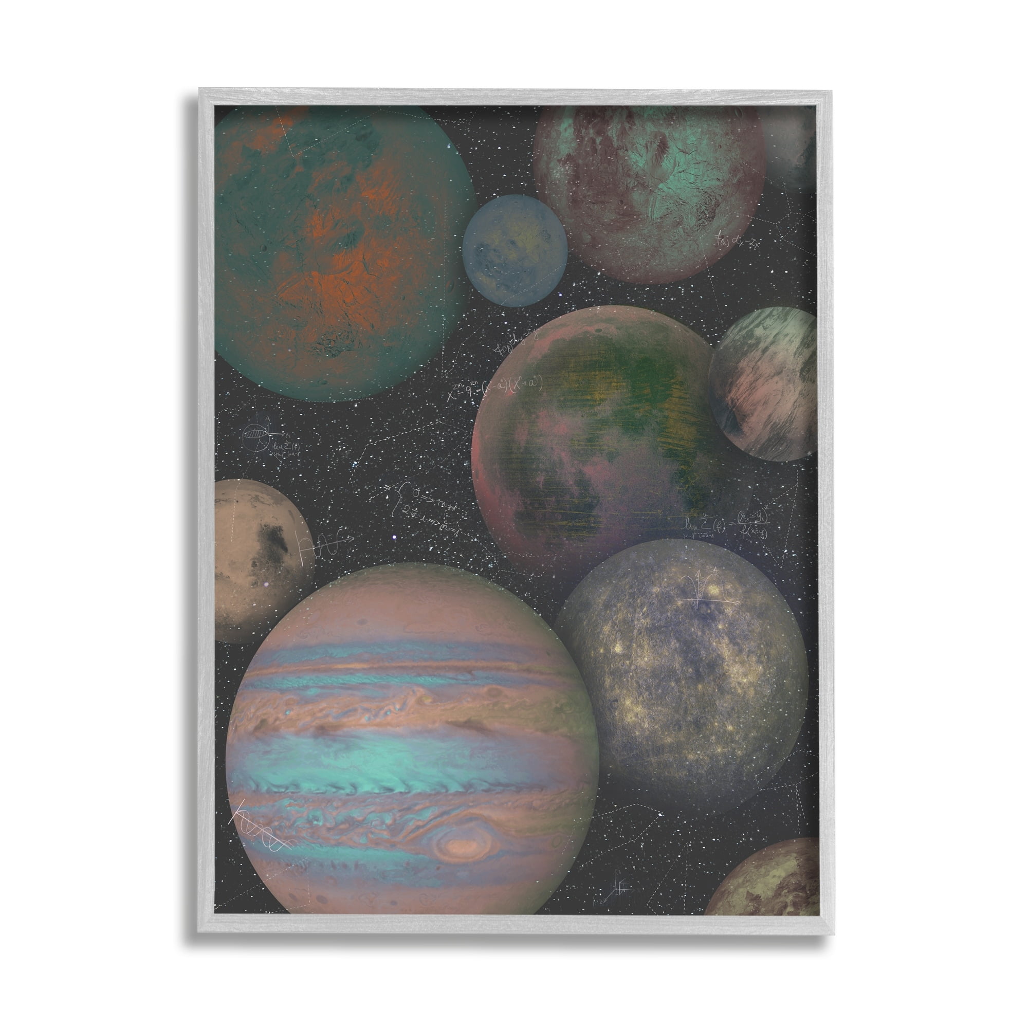 Stupell Industries Milky Way Galaxy Planets Abstract Arrangement Science Equations, 16 x 20,Design by Ziwei Li