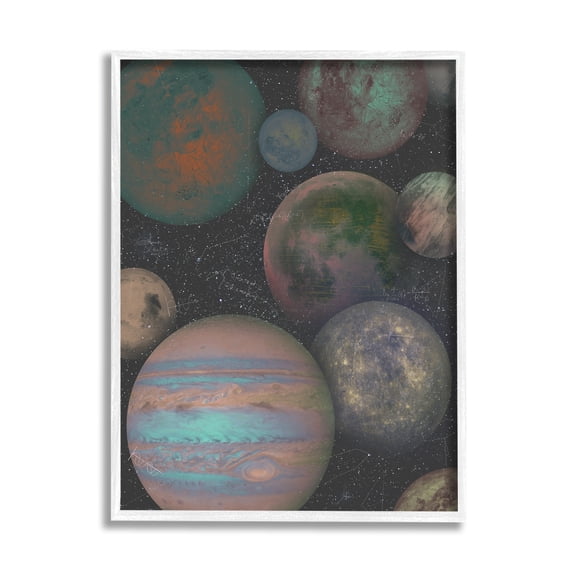 Stupell Industries Milky Way Galaxy Planets Abstract Arrangement Science Equations, 24 x 30,Design by Ziwei Li