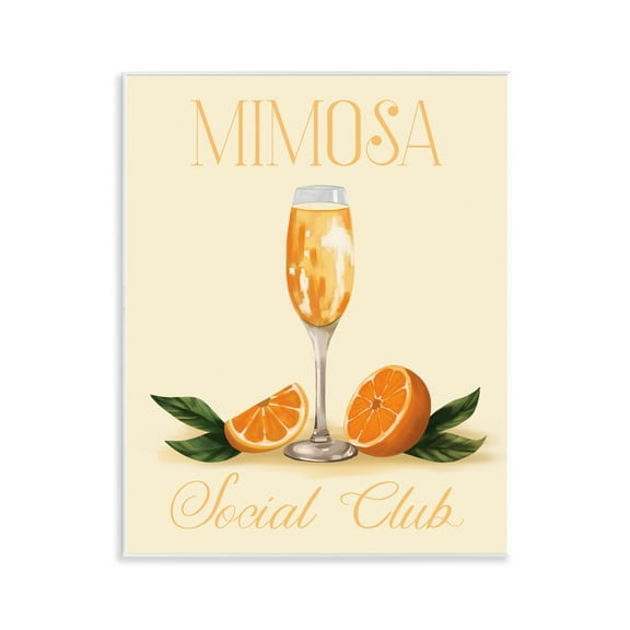 Stupell Industries Mimosa Social Club Food & Beverage Painting Unframed Art Print Wall Art, 11 x 14
