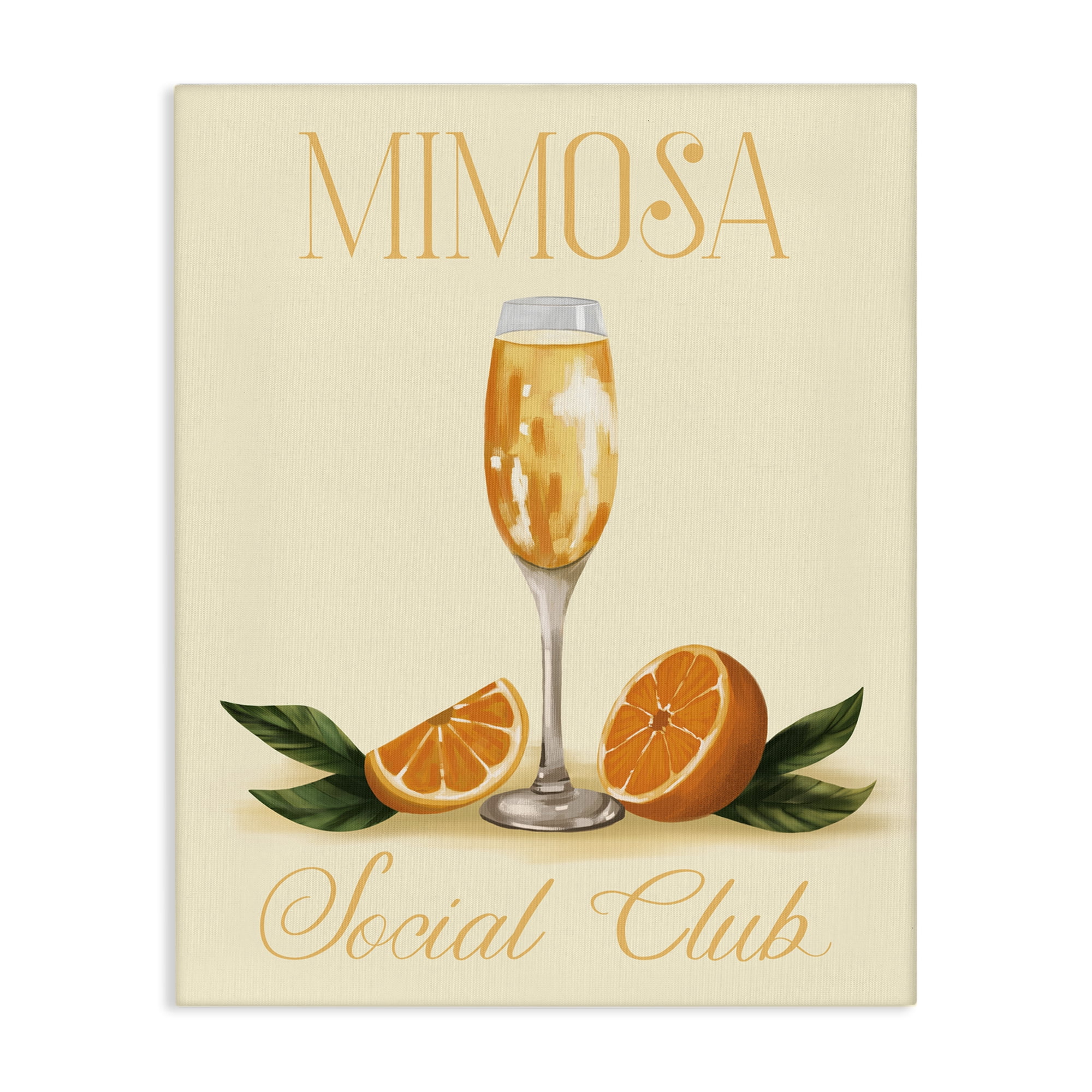 Stupell Industries Mimosa Social Club Food & Beverage Painting Wrapped Canvas Art Print Wall Art, 24 x 30