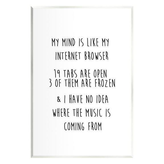 Stupell Industries Mind Like Internet Browser Funny Typography Painting Unframed Art Print Wall Art