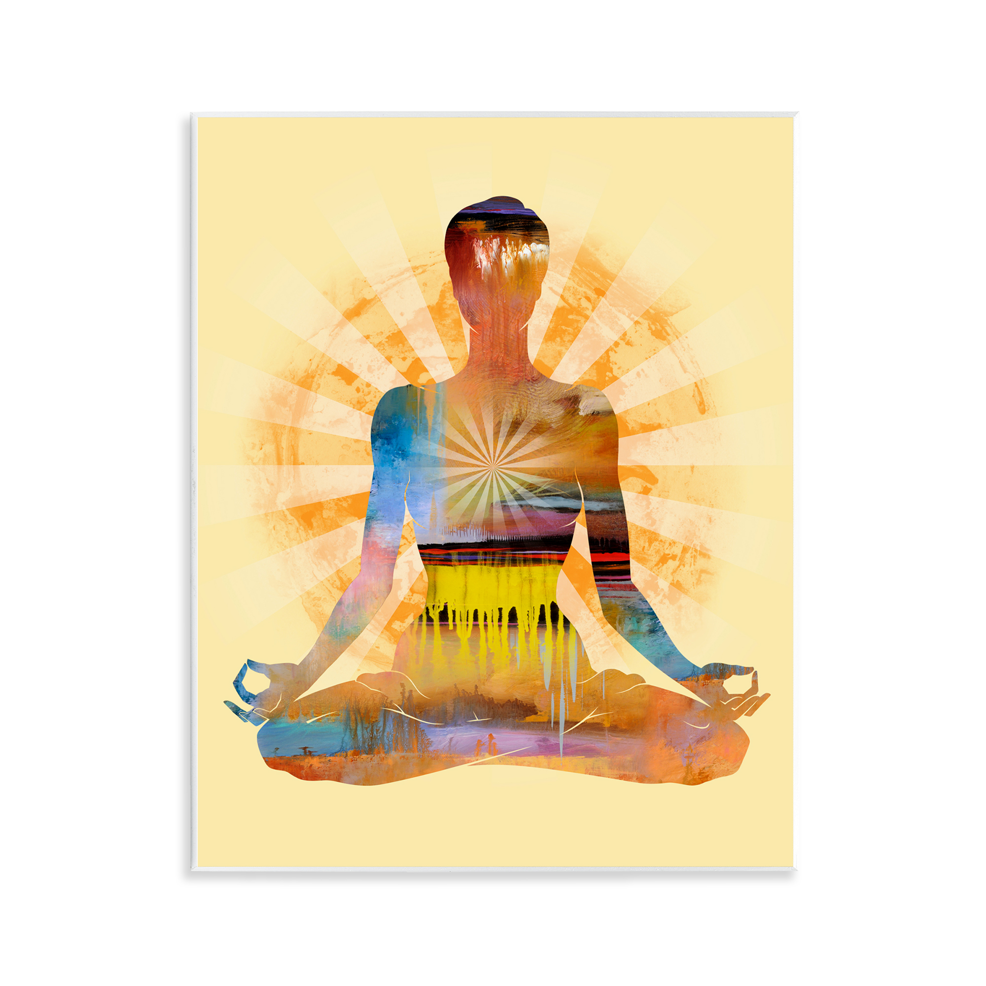Stupell Industries Mindful Meditation Pose People Painting Unframed Art Print Wall Art, 11 x 14