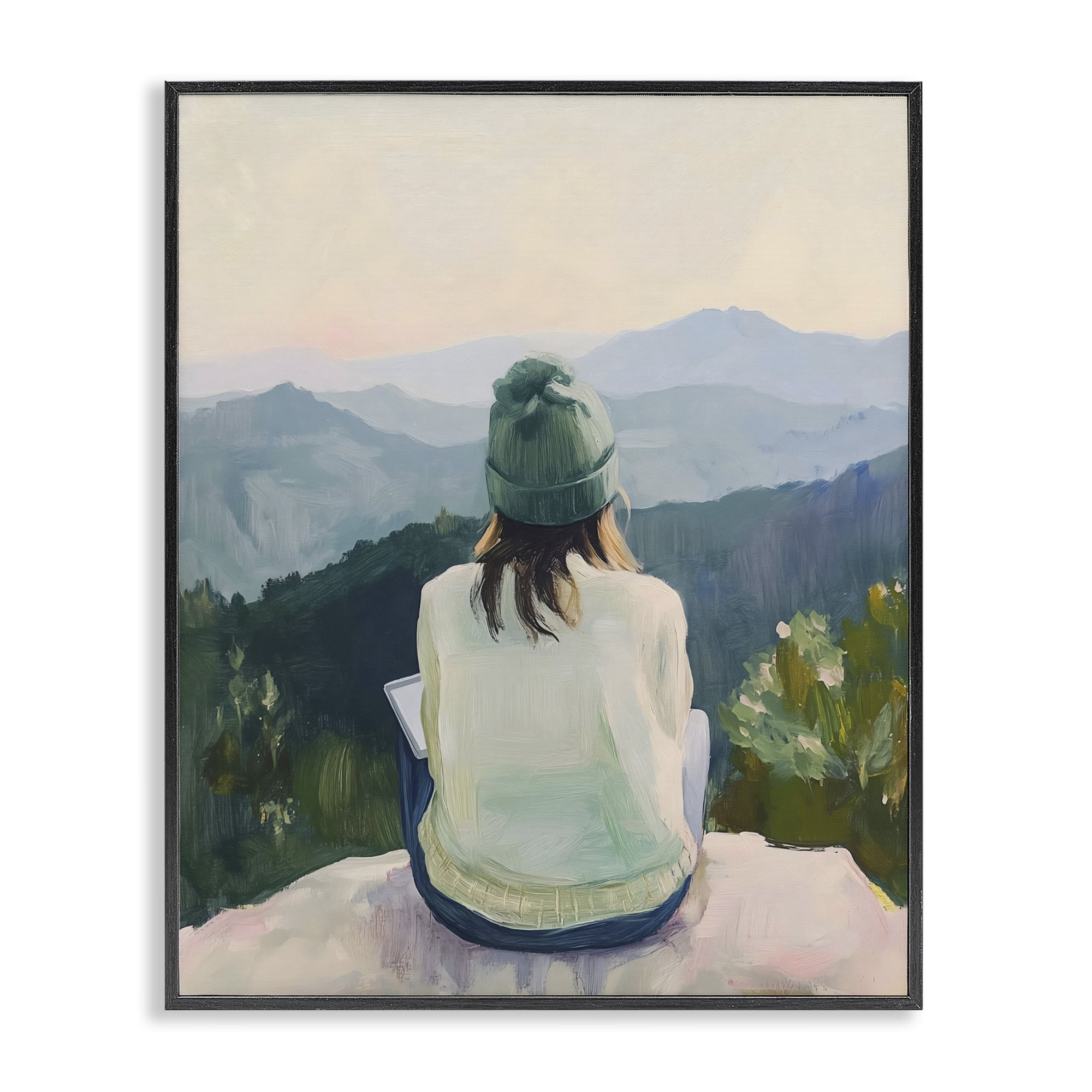 Stupell Industries Mindful Solitude Meditation View Black Framed Giclee Art, design by The Prints Vibe