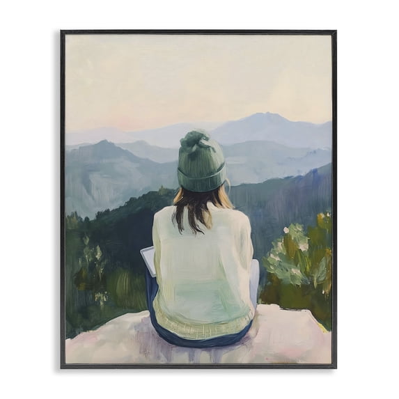Stupell Industries Modern Mindful Solitude Meditation View Black Framed Giclee Art, 16 x 20, by The Prints Vibe