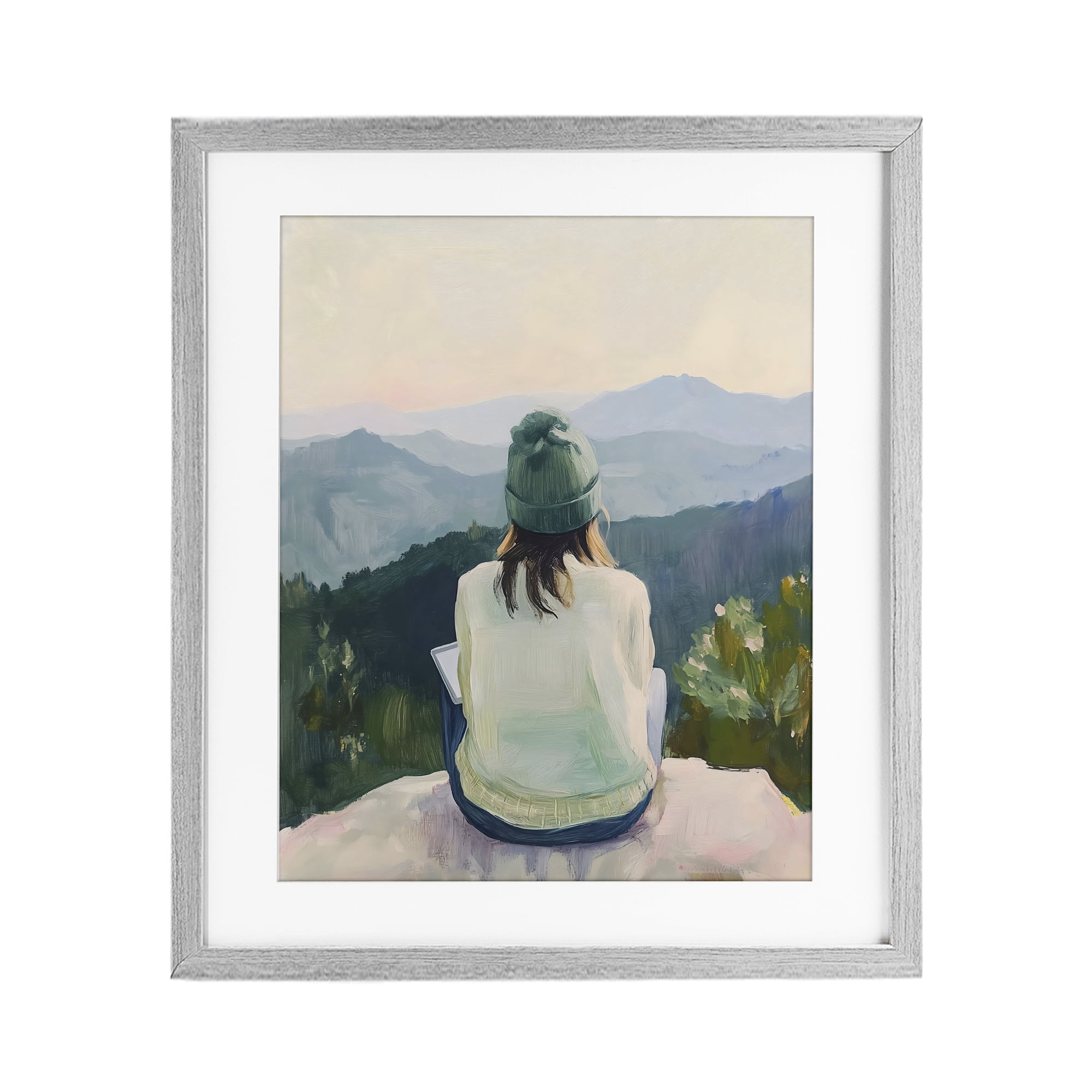 Stupell Industries Mindful Solitude Meditation View Gray Framed Print Under Glass, design by The Prints Vibe