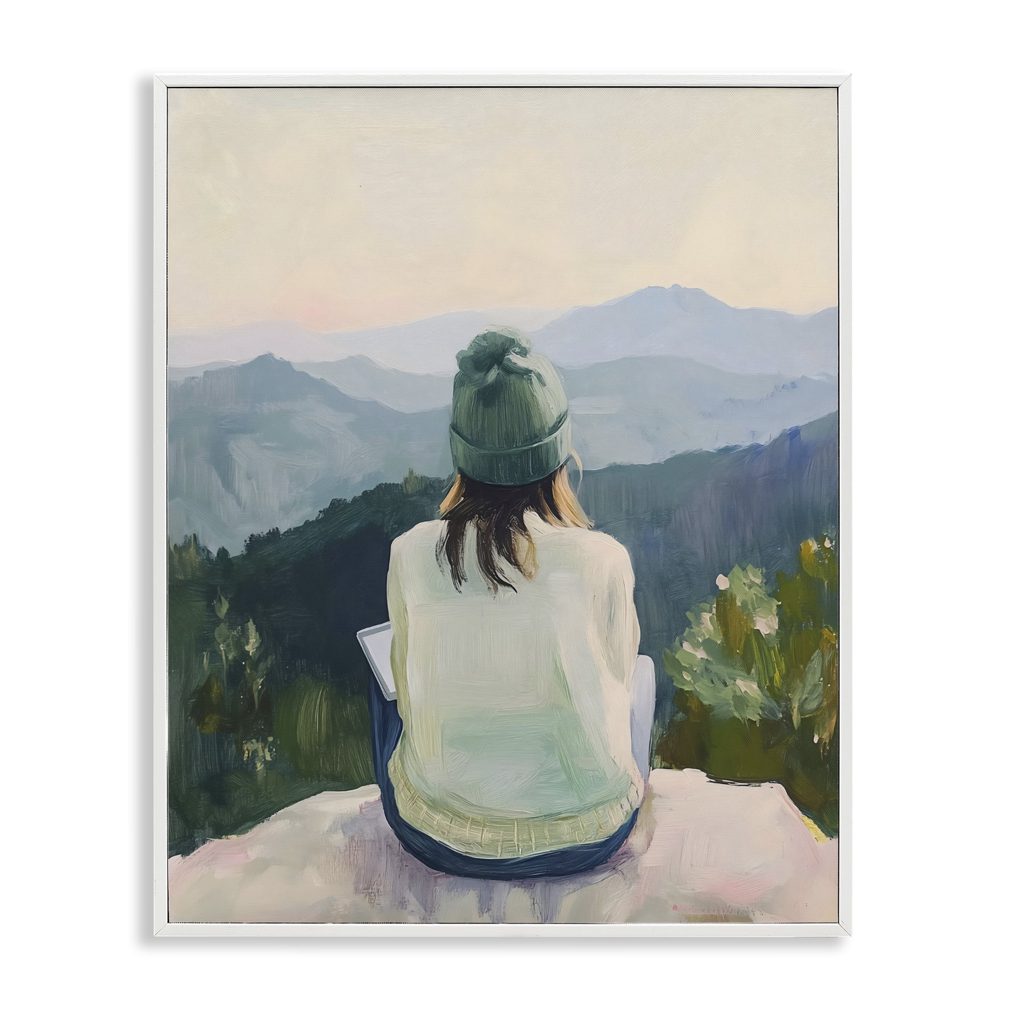Stupell Industries Mindful Solitude Meditation View White Framed Giclee Art, design by The Prints Vibe