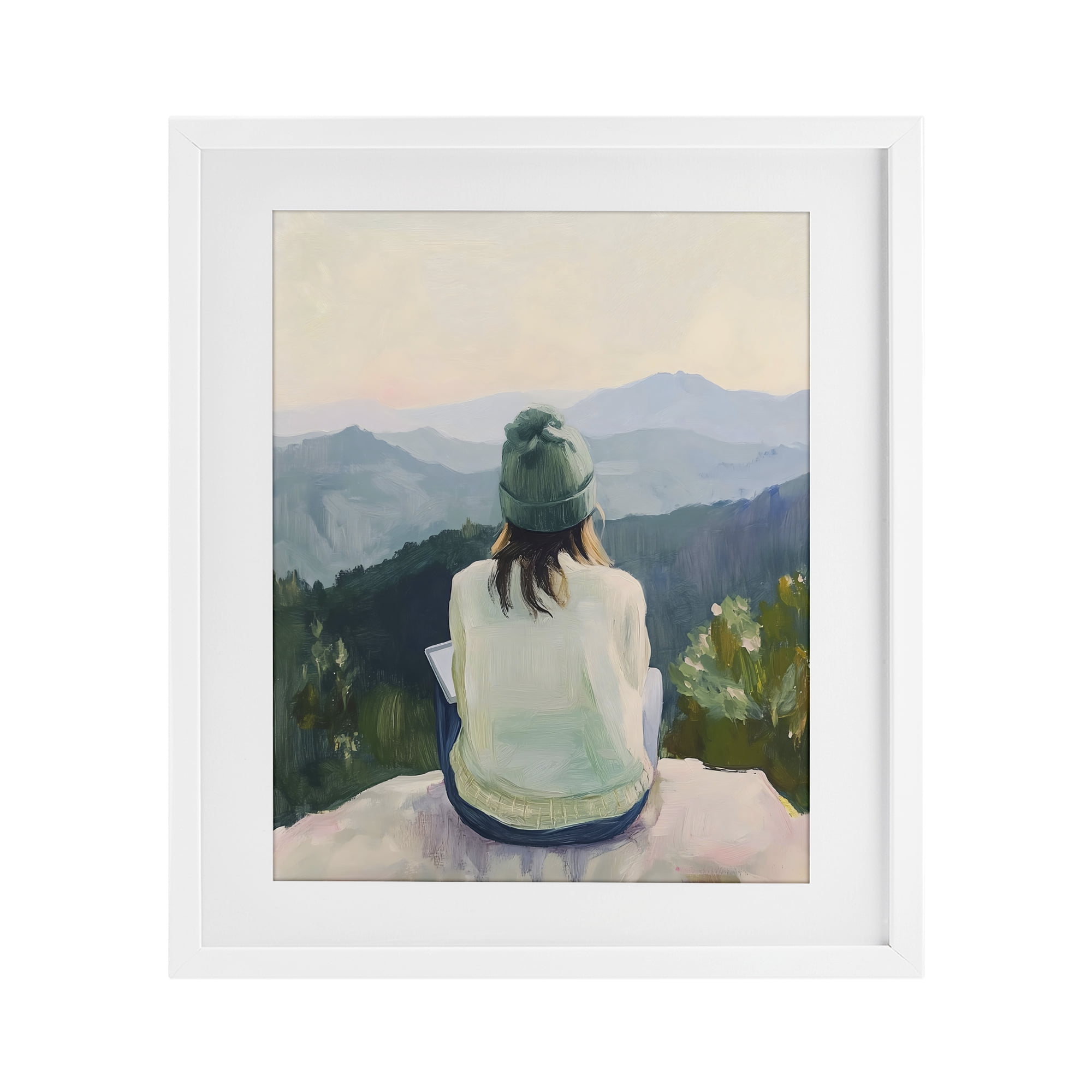 Stupell Industries Mindful Solitude Meditation View White Framed Print Under Glass, design by The Prints Vibe