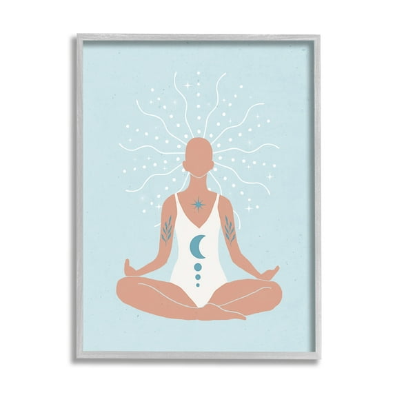 Stupell Industries Mindful Tai Chi Human Meditation Stellar Energy Tuning,11 x 14, Design by Nina Blue