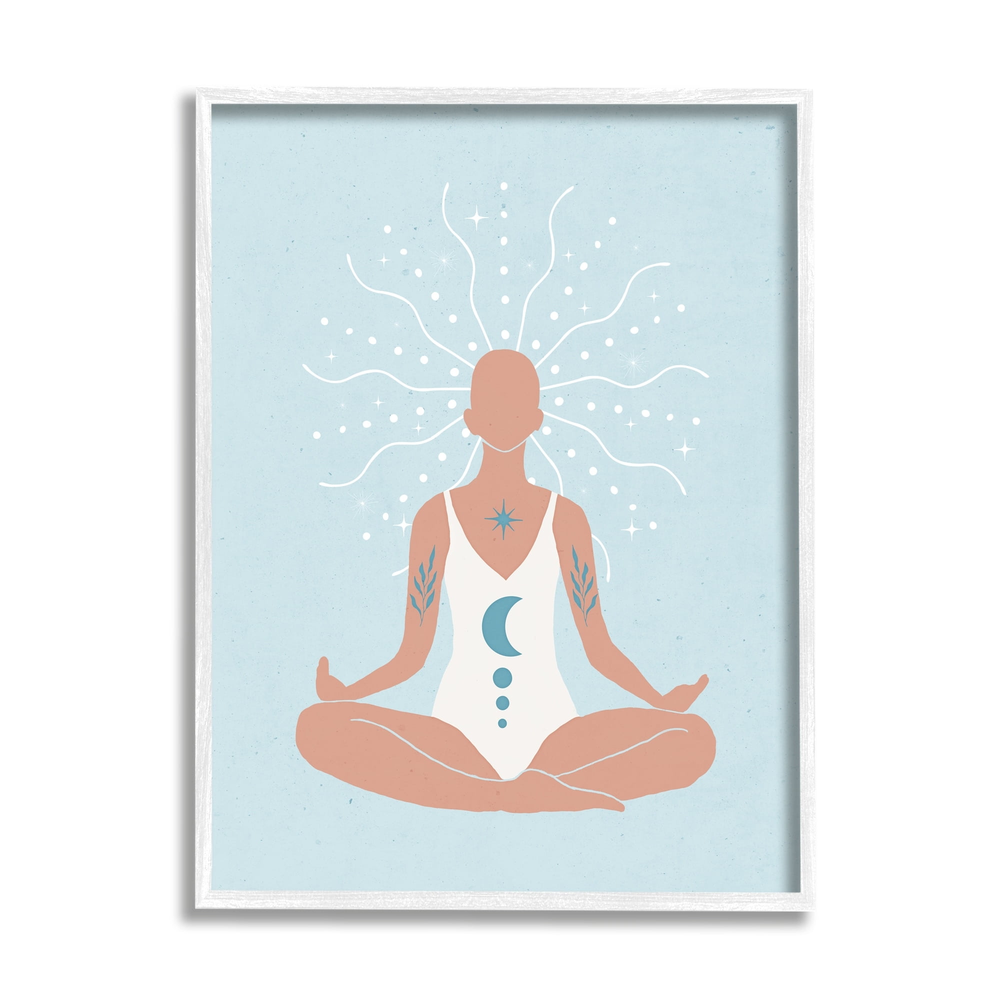 Stupell Industries Mindful Tai Chi Human Meditation Stellar Energy Tuning,24 x 30, Design by Nina Blue