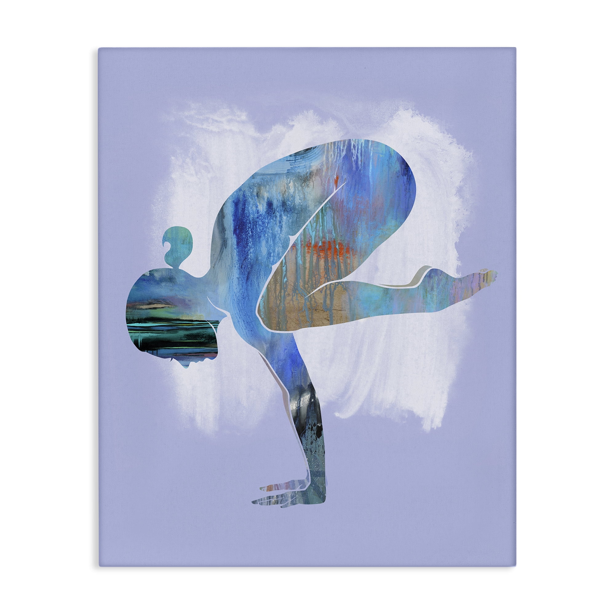 Stupell Industries Mindful Yoga Pose Sports Painting Wrapped Canvas Art Print Wall Art, 16 x 20