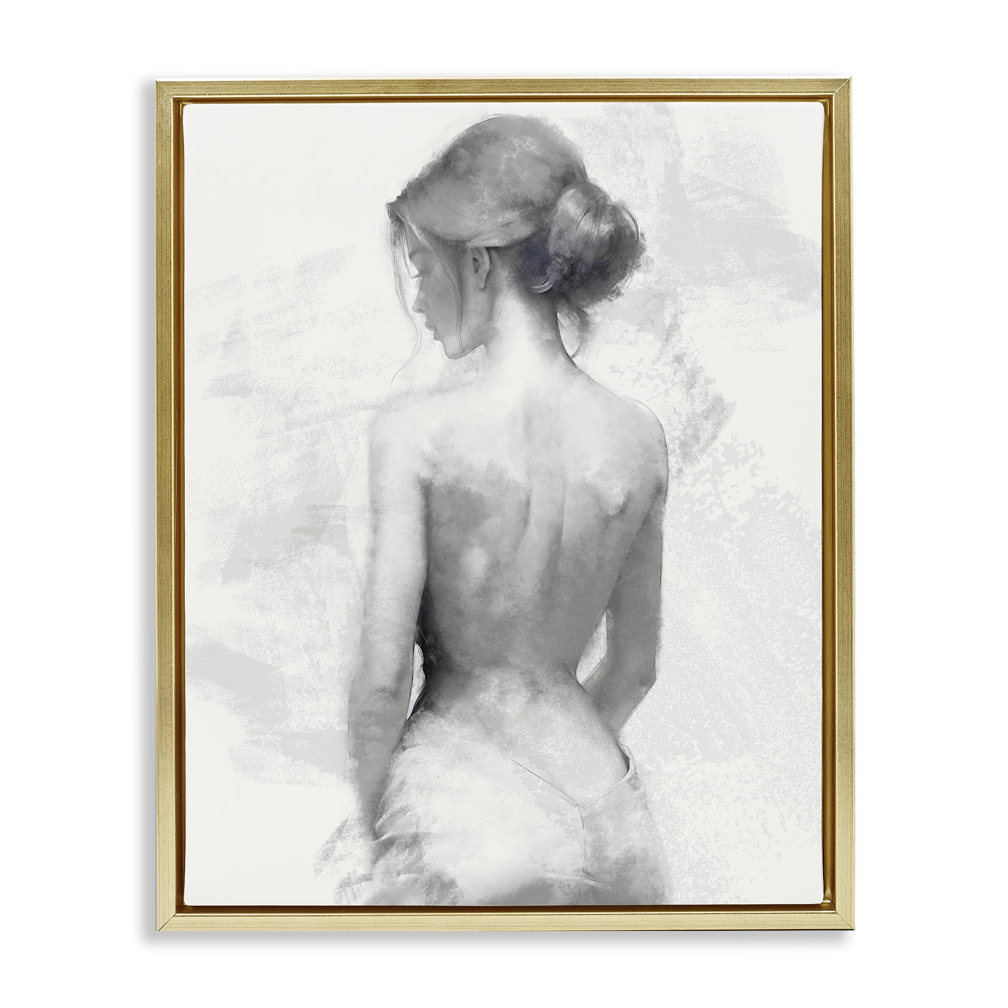 Stupell Industries Mine Elegant Figure Gold Framed Floater Canvas Wall Art, design by Kim Allen