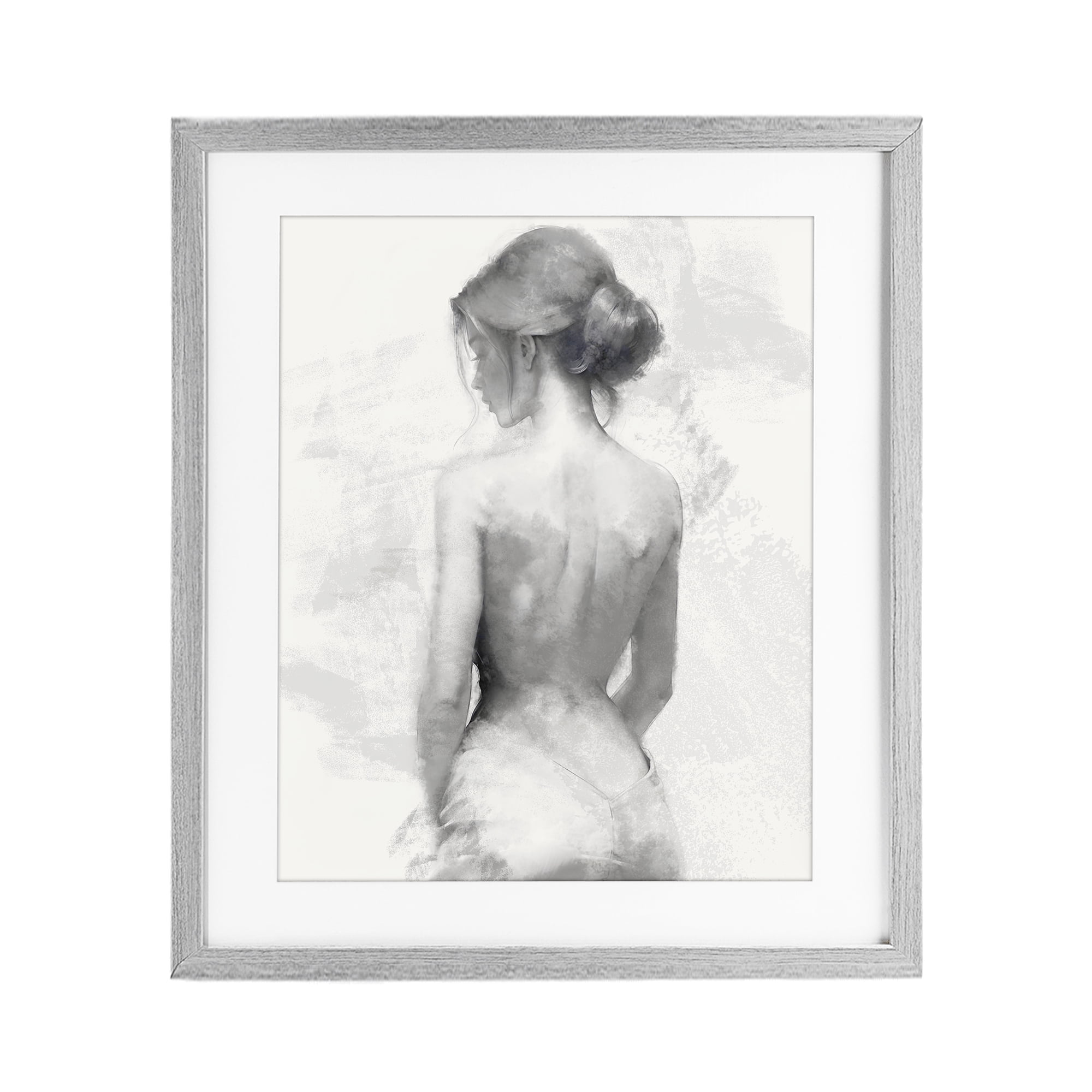 Stupell Industries Mine Elegant Figure Gray Framed Print Under Glass, design by Kim Allen