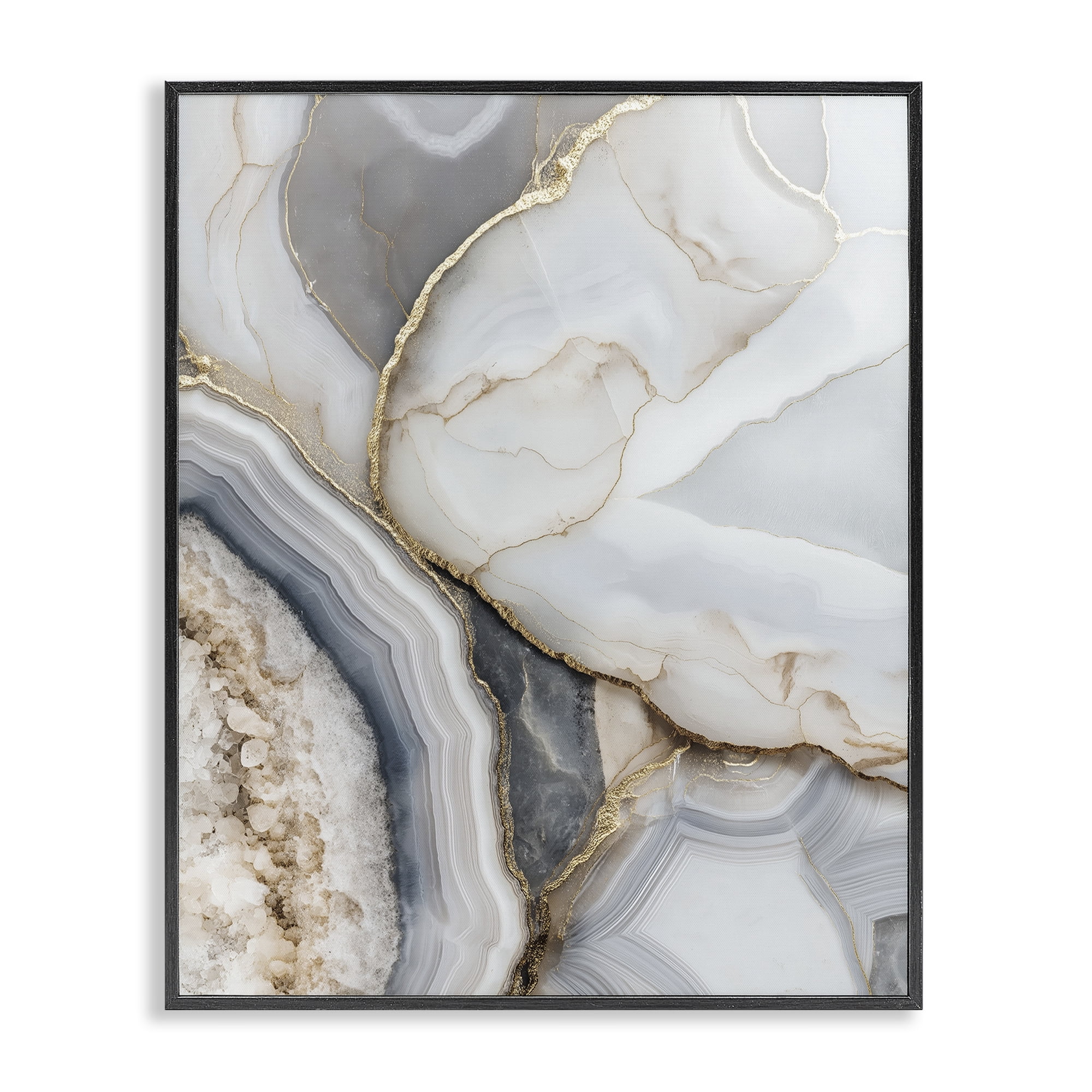 Stupell Industries Mineral Elegance Granite Black Framed Giclee Art, design by Svetlana Aleynikova