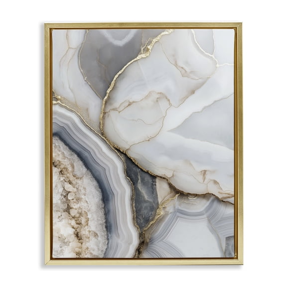 Stupell Industries Mineral Elegance Granite Gold Framed Floater Canvas Wall Art, design by Svetlana Aleynikova