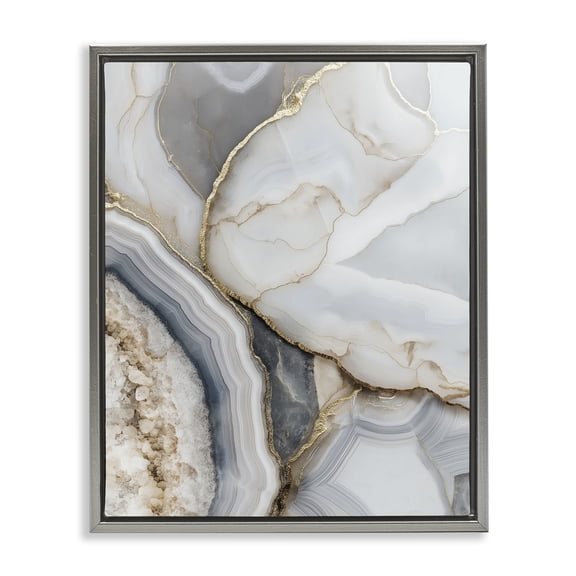 Stupell Industries Mineral Elegance Granite Gray Framed Floater Canvas Wall Art, design by Svetlana Aleynikova