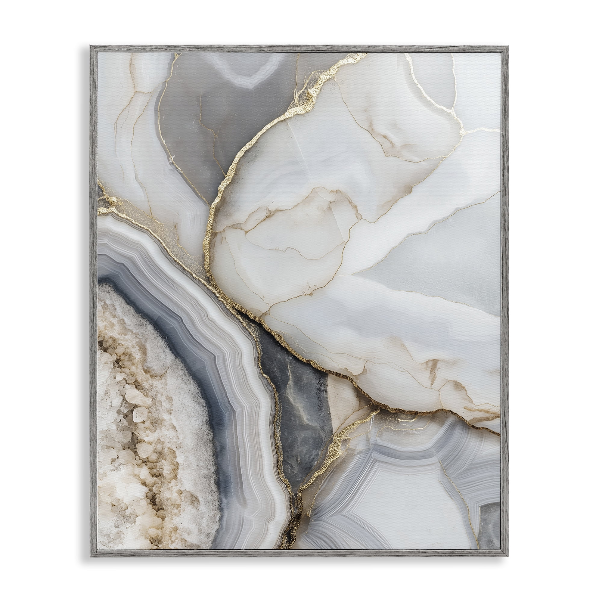Stupell Industries Mineral Elegance Granite Gray Framed Giclee Art, design by Svetlana Aleynikova