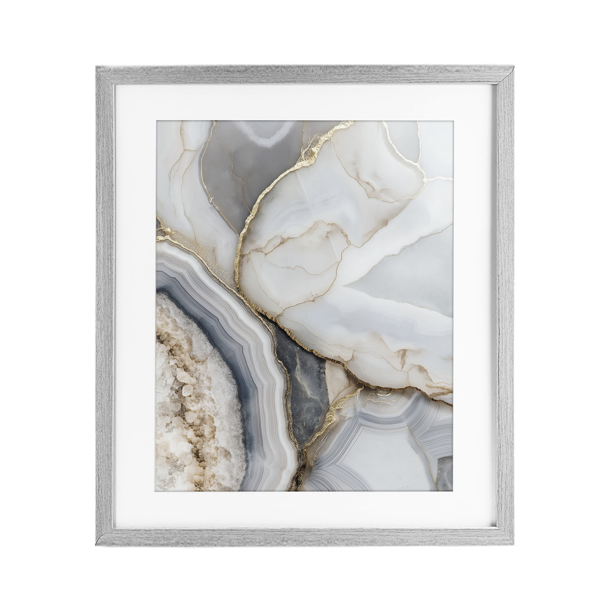 Stupell Industries Mineral Elegance Granite Gray Framed Print Under Glass, design by Svetlana Aleynikova
