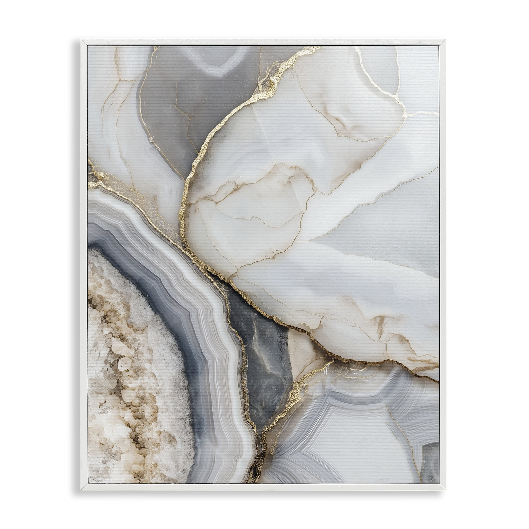 Stupell Industries Mineral Elegance Granite White Framed Giclee Art, design by Svetlana Aleynikova