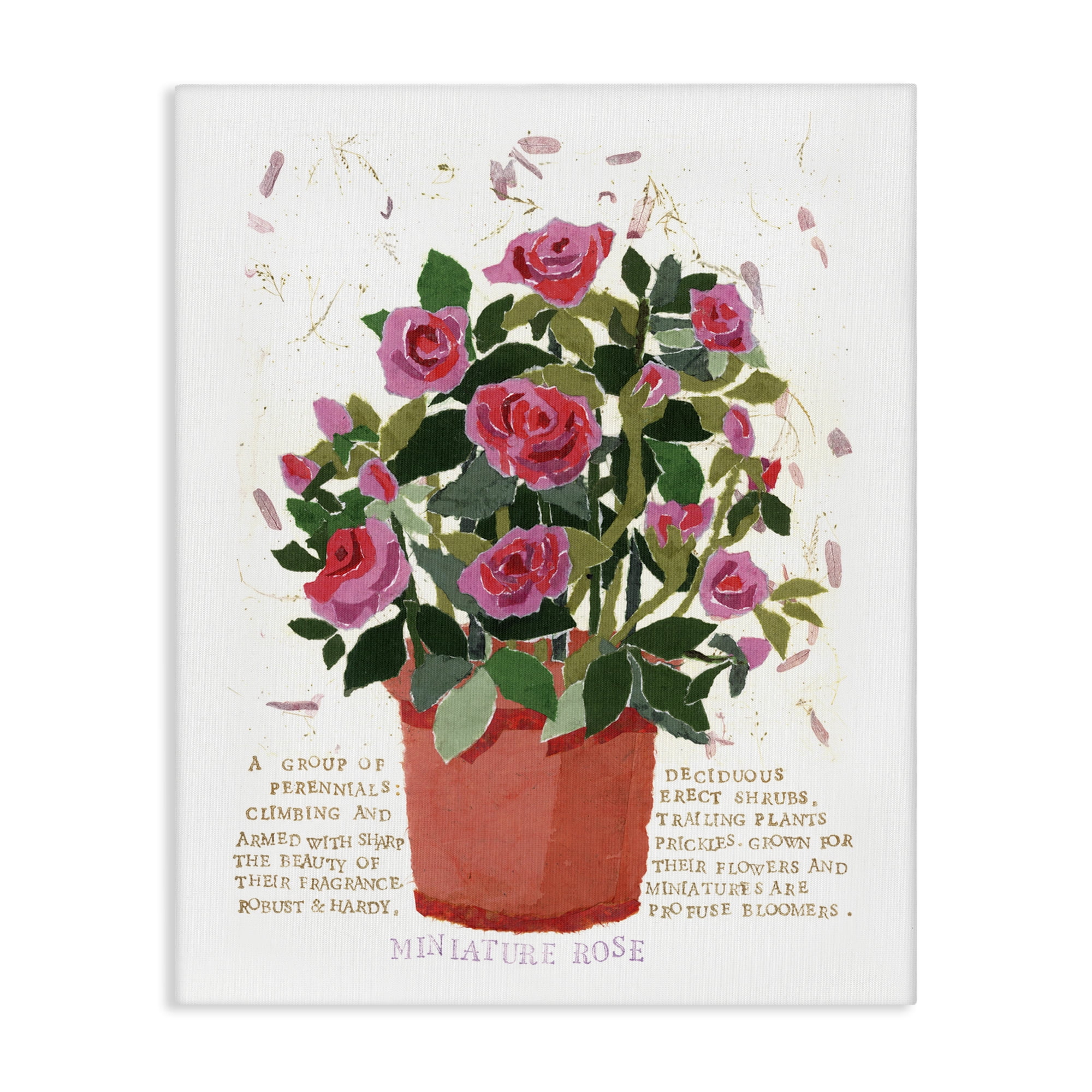 Stupell Industries Mini Roses Bouquet Botanical & Floral Painting Gallery Wrapped Canvas Art Print Wall Art, 30 x 40