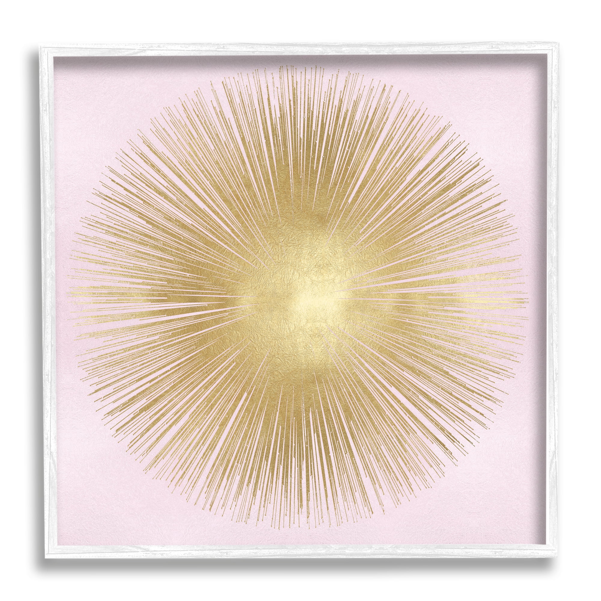 Stupell Industries Minimal Abstract Glam Sunburst Lines Over Pink, 12 x 12, Designed by Abby Young