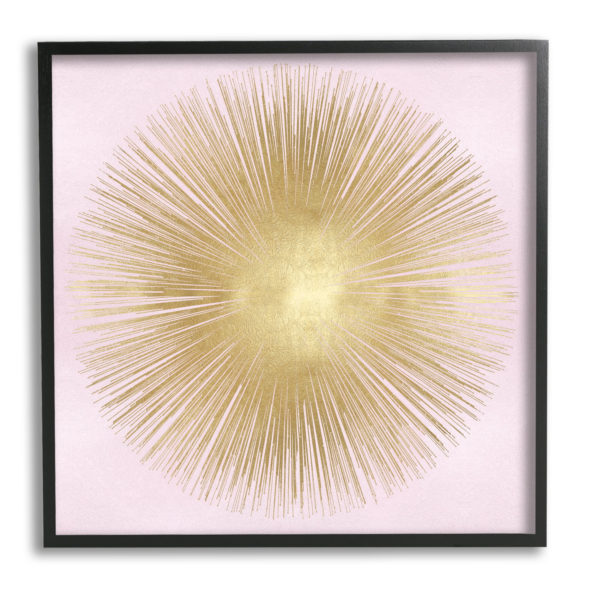 Stupell Industries Minimal Abstract Glam Sunburst Lines Over Pink, 12 x 12, Designed by Abby Young