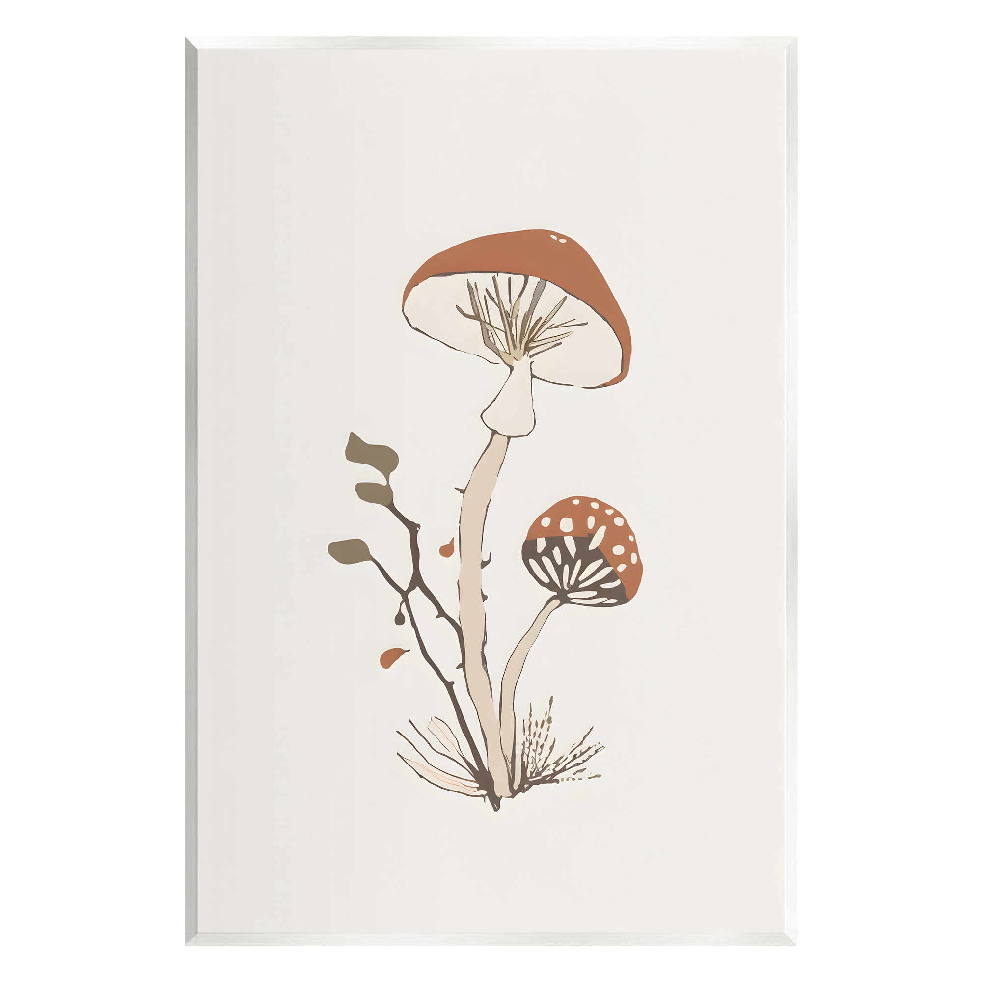 Stupell Industries Minimal Amanita Mushroom Botanical & Floral Painting Unframed Art Print Wall Art, 13 x 19