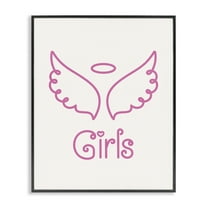 Stupell Industries Minimal Angel Girls Text & Numbers Painting Black Framed Art Print Wall Art, 11 x 14