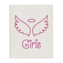Stupell Industries Minimal Angel Girls Text & Numbers Painting Wrapped Canvas Art Print Wall Art, 16 x 20