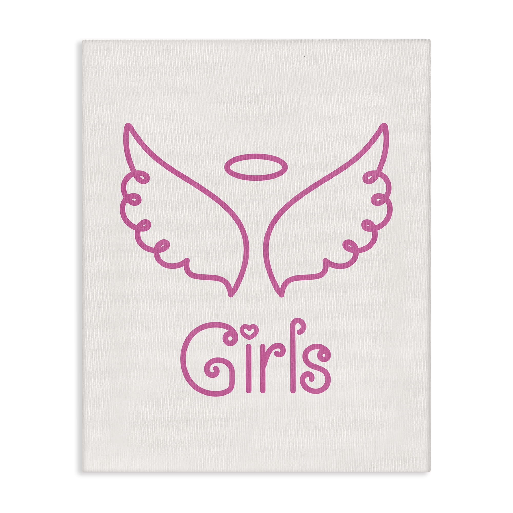 Stupell Industries Minimal Angel Girls Text & Numbers Painting Wrapped Canvas Art Print Wall Art, 36 x 48
